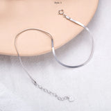 S925 Sterling Silver Anklet Snake Bone Chain Anklet Lucky Round Bead