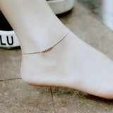 S925 Snake Bone Chain Anklet Star/Round Bead Retro Female Feet Jewel