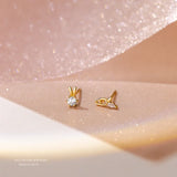 S925 Sterling Silver Asymmetric Carrot Earrings for Women