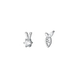 S925 Sterling Silver Asymmetric Carrot Earrings for Women