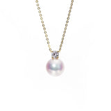 S925 Balance Bar Pearl Zircon Pendant Necklace for Women