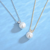 S925 Balance Bar Pearl Zircon Pendant Necklace for Women