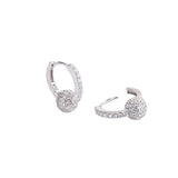 S925 Silver Ball Earrings Full-drilled Ear Buckles for Women