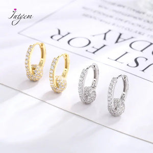 S925 Silver Ball Earrings Full-drilled Ear Buckles for Women