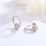 S925 Silver Ball Earrings Full-drilled Ear Buckles for Women