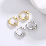 S925 Silver Ball Earrings Full-drilled Ear Buckles for Women