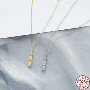 S925 Silver Bamboo Necklace Elegant Clavicle Chain