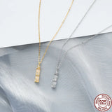 S925 Silver Bamboo Necklace Elegant Clavicle Chain