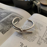 S925 Sterling Silver Woven Bangle Retro Jewelry