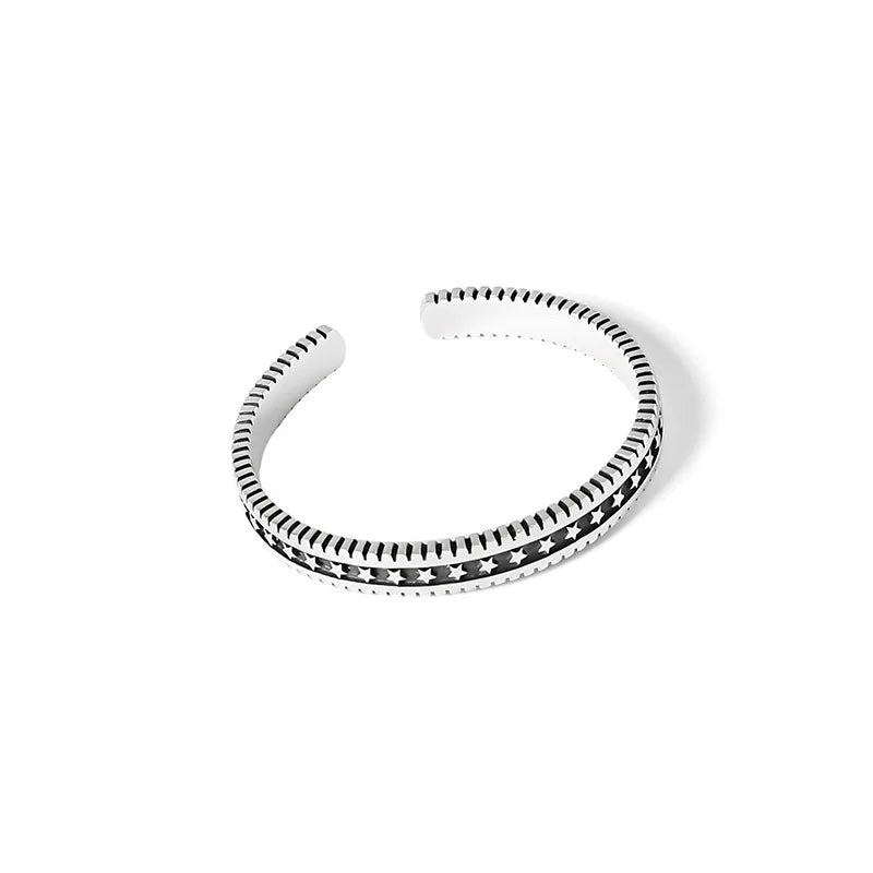 S925 Sterling Silver Bangle Retro Open Bangle Jewelry Accessories