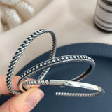 S925 Sterling Silver Bangle Retro Opening Jewelry