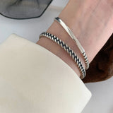 S925 Sterling Silver Bangle Retro Opening Jewelry
