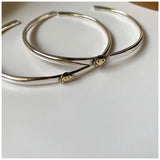 S925 Sterling Silver Smiling Face Bangle for Women