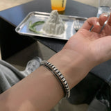 S925 Sterling Silver Bangle Women Retro Solid Temperament Open Adjustable