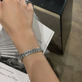 S925 Sterling Silver Skull Bangle Adjustable Jewelry