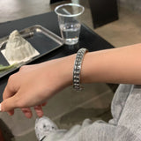S925 Sterling Silver Skull Bangle Adjustable Jewelry