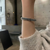S925 Sterling Silver Skull Bangle Adjustable Jewelry