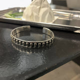 S925 Sterling Silver Skull Bangle Adjustable Jewelry