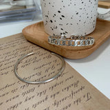 S925 Sterling Silver Smile Letter Bangle Personalized Gift Jewelry
