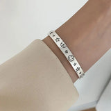 Sterling Silver Smiling Face Bangle