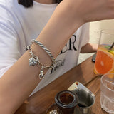 S925 Sterling Silver Strawberry Bear Bangle