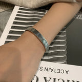 S925 Silver Bangle Women Retro Opening Jewelry