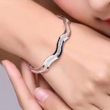 S925 Sterling Silver Bangles Women's Personality Open BANGLES Jewelry