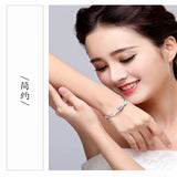 S925 Sterling Silver Bangles Women's Personality Open BANGLES Jewelry