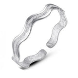 S925 Sterling Silver Bangles Women's Personality Open BANGLES Jewelry