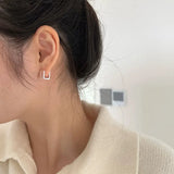 S925 Sterling Silver Bar Ear Buckle Female Earrings