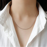 S925 Sterling Silver Round Beads Snake Bone Necklace