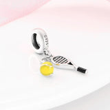 S925 Sterling Silver Beaded Pendant Tennis Baseball Ski Skating Shoes Bracelet