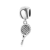 S925 Sterling Silver Beaded Pendant Tennis Baseball Ski Skating Shoes Bracelet