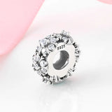 S925 Sterling Silver Diamond Snow Series Spacer Beads