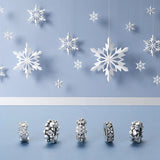 S925 Sterling Silver Diamond Snow Series Spacer Beads