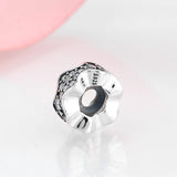 S925 Sterling Silver Diamond Snow Series Spacer Beads