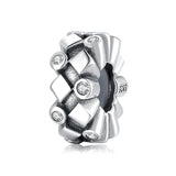 S925 Sterling Silver Diamond Snow Series Spacer Beads