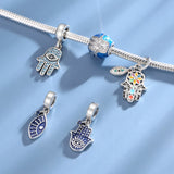 S925 Silver Beads Eye of God Pendant DIY Zircon Jewelry