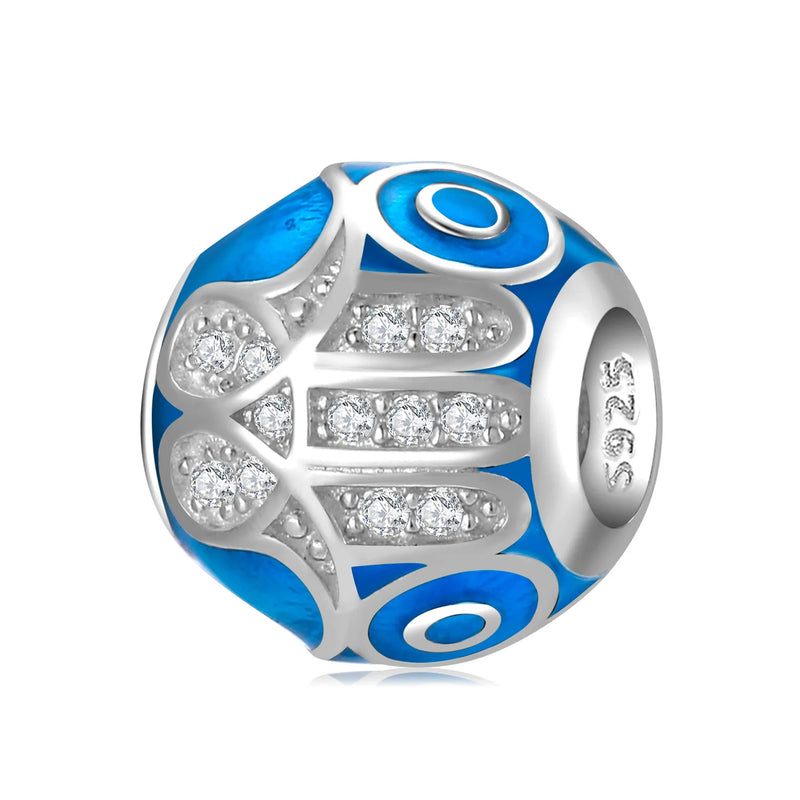 S925 Silver Beads Eye of God Pendant DIY Zircon Jewelry