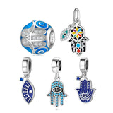 S925 Silver Beads Eye of God Pendant DIY Zircon Jewelry