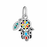 S925 Silver Beads Eye of God Pendant DIY Zircon Jewelry