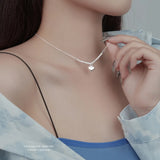 925 Silver Heart Necklace Women