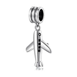 S925 Sterling Silver Transportation Tools Cartoon Aircraft Beads Pendant DIY