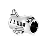 S925 Sterling Silver Transportation Tools Cartoon Aircraft Beads Pendant DIY