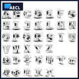 S925 Sterling Silver Beads with Logo 24 Letters DIY for Girls Charms