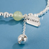S925 Sterling Silver Bell Square Retro Hand National Style Bracelet
