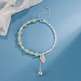 S925 Sterling Silver Bell Square Retro Hand National Style Bracelet