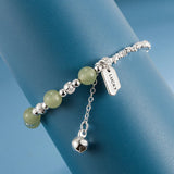 S925 Sterling Silver Bell Square Retro Hand National Style Bracelet