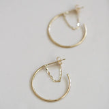 Sterling Silver Big Circle Hoop Earrings 14K Plated Ear Wedding Party