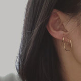 Sterling Silver Big Circle Hoop Earrings 14K Plated Ear Wedding Party